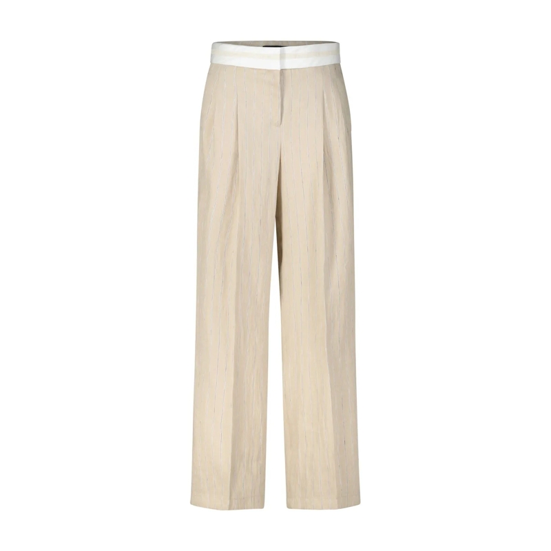 Cambio Stoffhose Stoffhose Anny mit Leinen Beige