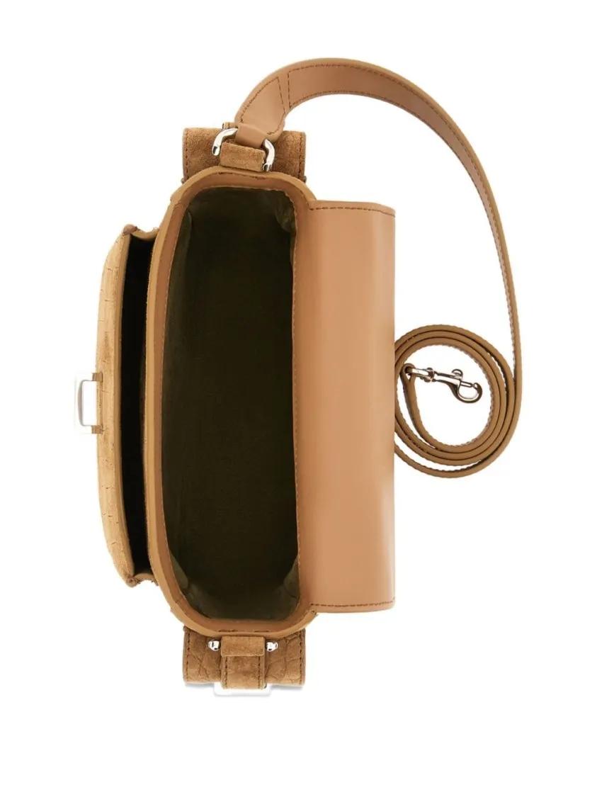 Thumbnail - Hogan Hobo Bags - Crocodile-Embossed Vitello Leather Shoulder Bag - Gr. unisize - in Braun - für Damen