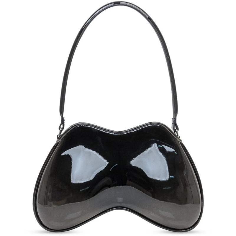 Diesel Sac à bandoulière Diesel Borsa Double-D in Vernice Nera schwarz(Image 3)