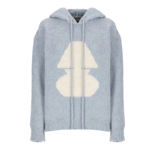 Autry International Wool Blend Hoodie Blue Chemises