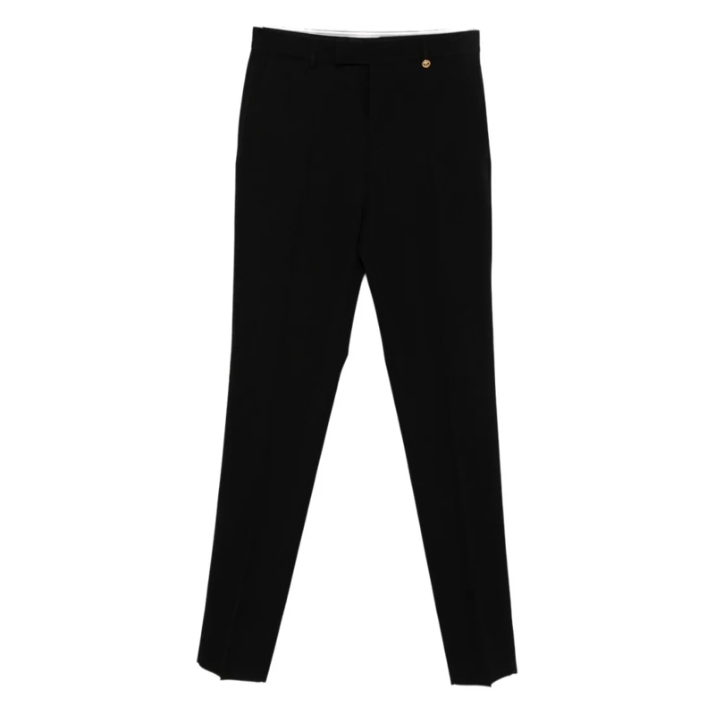 Versace Anzugshose Straight Leg Wool Trousers Black