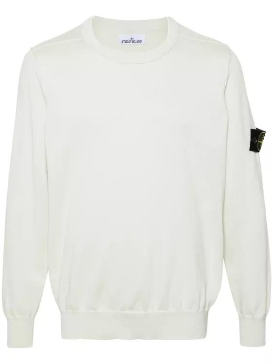 Stone Island - Compass-Badge Cotton Jumper - Größe XL - white