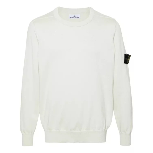 Stone Island  Compass-Badge Cotton Jumper White