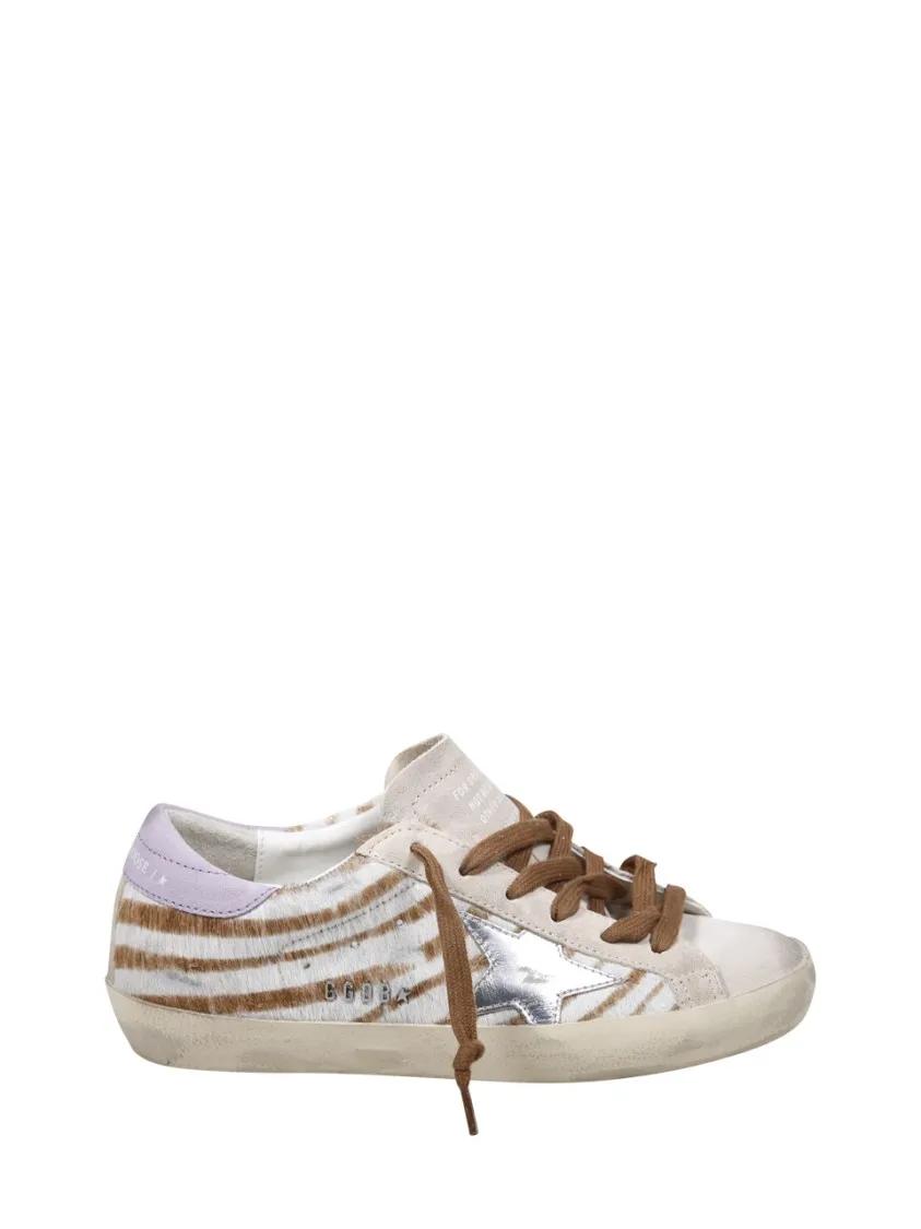 Golden Goose Super-Star Zebra Horsy Upper Suede Toe And Heel