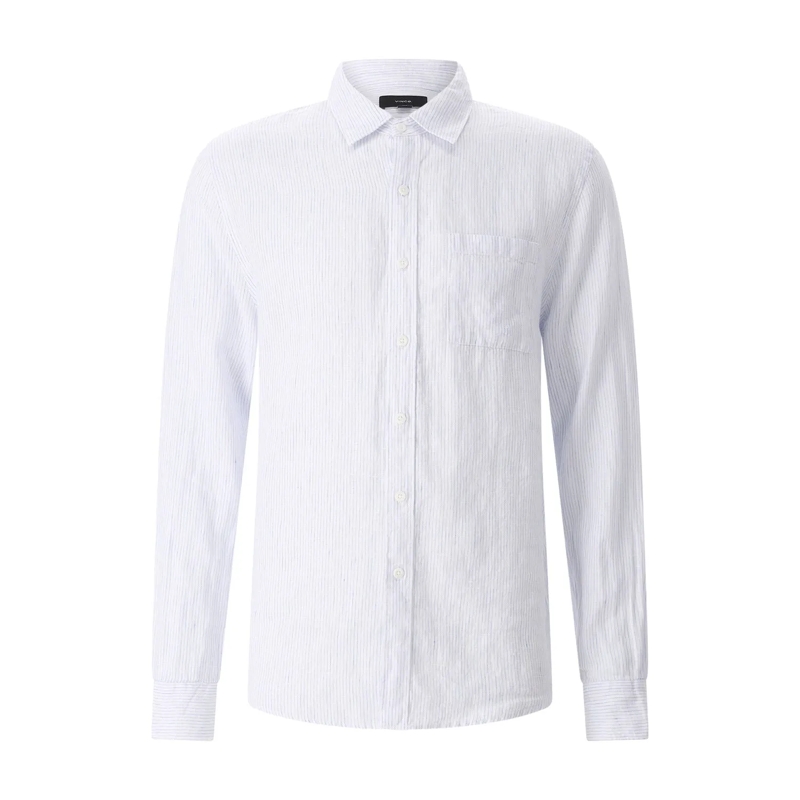 Vince Hemd Classic-Fit Hemd aus Leinen blau