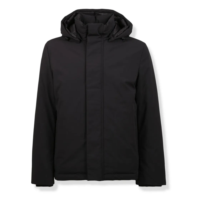Woolrich Donsjas Stretch Nylon Jacket With High Collar Black