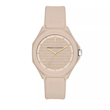 Armani Exchange Armani Exchange Three Hand Silicone Watch Nude