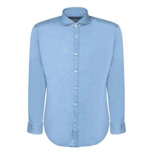 Canali Blue Cotton Denim Shirt Blue 