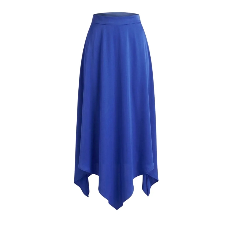 Helene Galwas Midirock Rock aus Seidensatin ILKARE blau