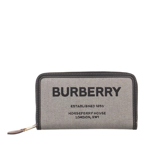 Burberry Canvas Zip Around Wallet Black Portemonnaie mit Zip-Around-Reißverschluss