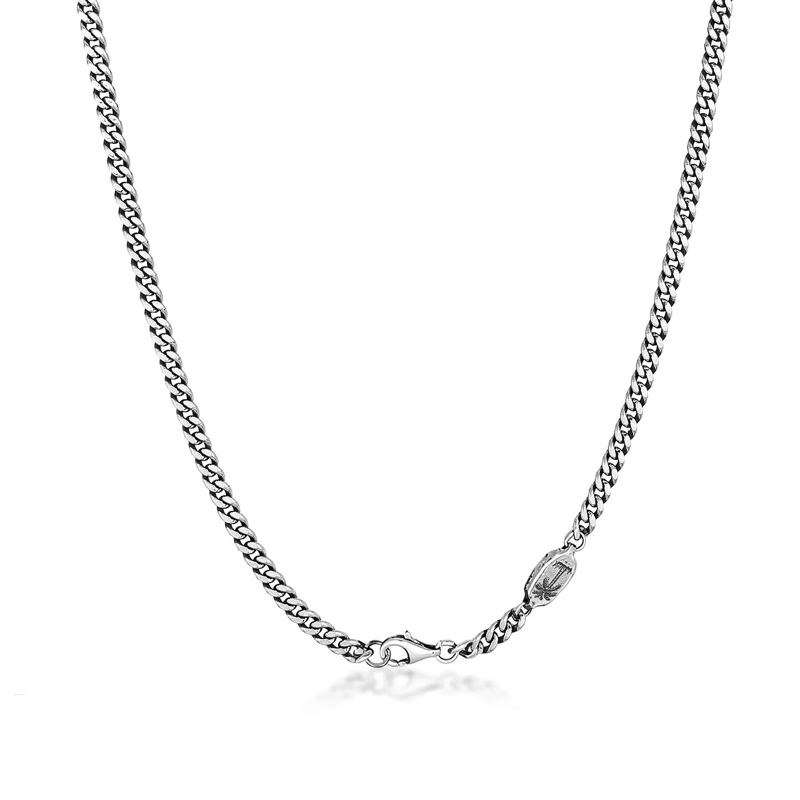 Haze & Glory Mittellange Halskette Halskette Panzerkette Palme Basic 925 Silber silber