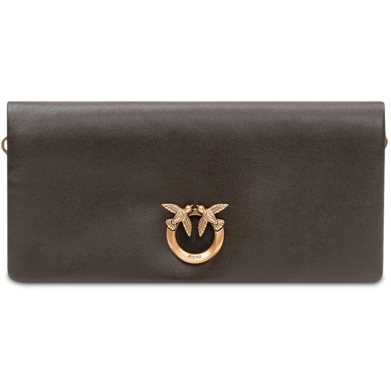 Pinko Schultertasche Borsa Click Soft Orizzontale con Patta braun