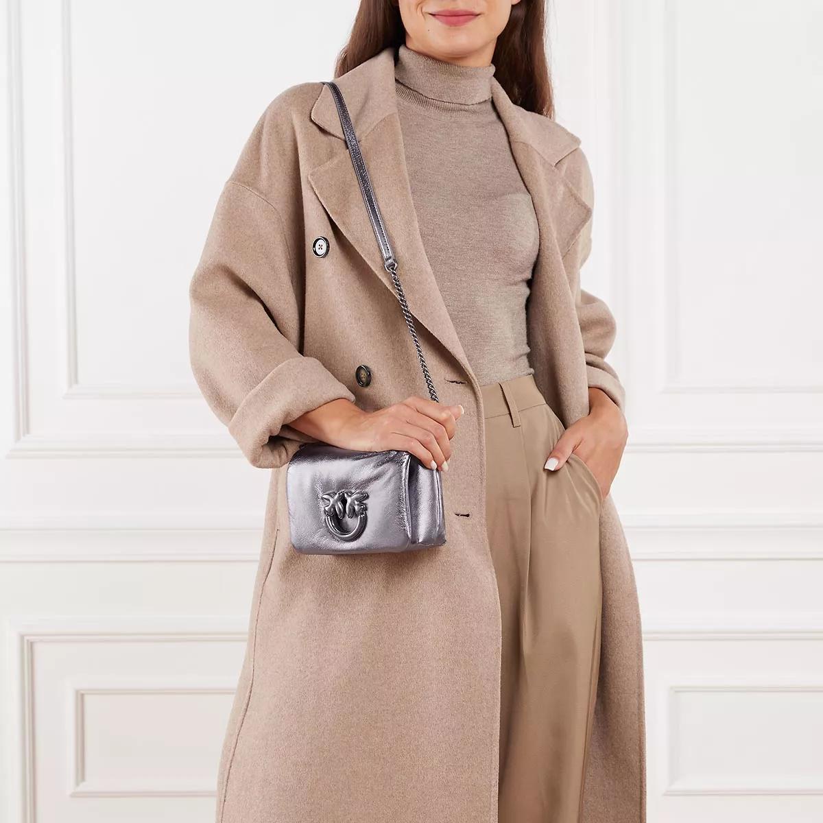 Pinko Love Click Baby Puff Silver Crossbody Bag