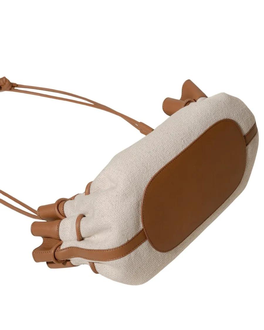Hereu Shoppers & Totes Arta Canvas Structured Cotton Shoulder Bag in bruin