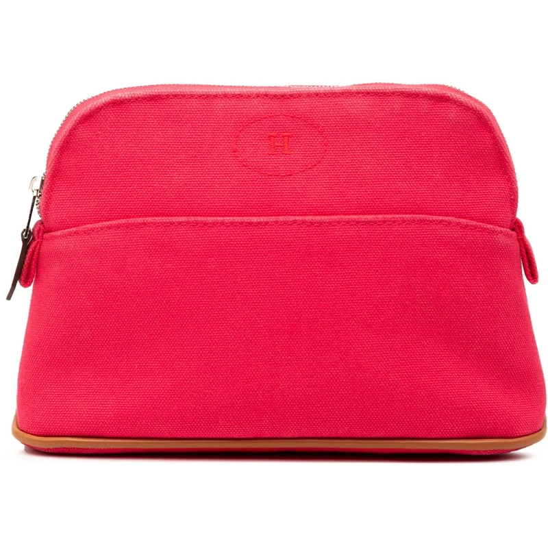 Hermès Nécessaire Toile Bolide Trousse De Voyage Pouch PM rose