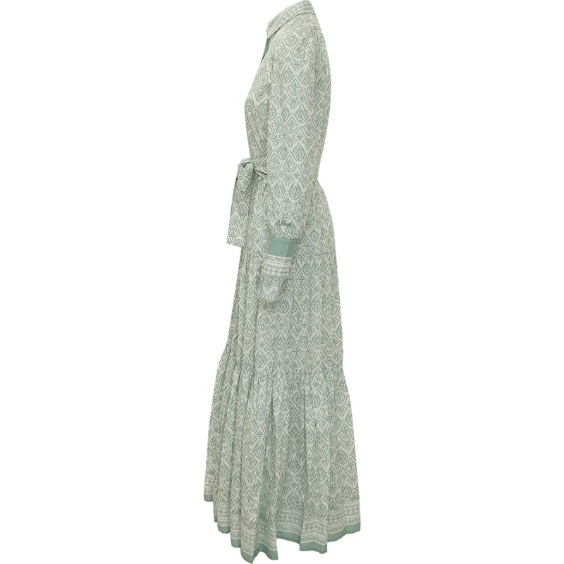 Mc2 Saint Barth Maxikleid Jensen Abito Chemisier Lungo grün(Image 3)