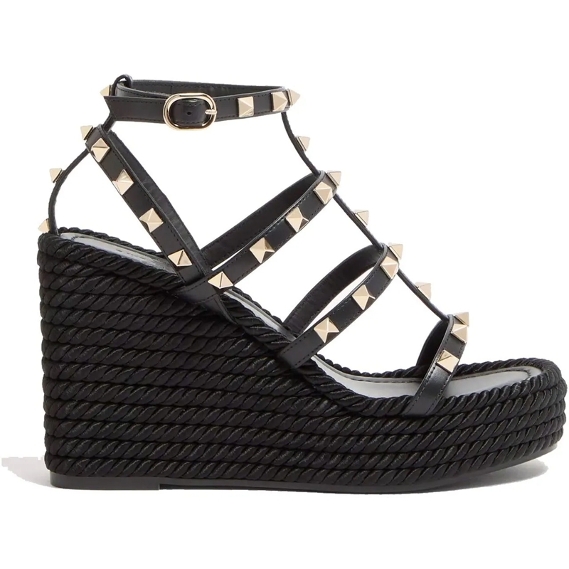 Valentino Garavani T-Shirt VALENTINO GARAVANI Wedge Sandals schwarz