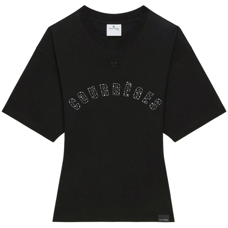 Courrèges T-Shirt Top Black schwarz