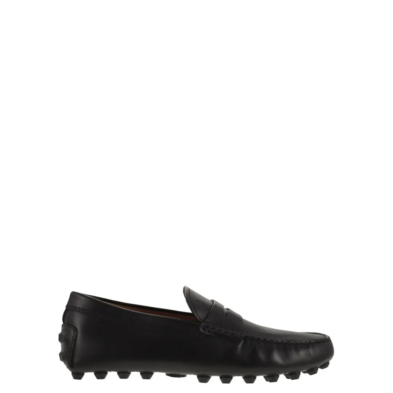 Tod's Loafer Bubble Leather Rubber Loafers Black