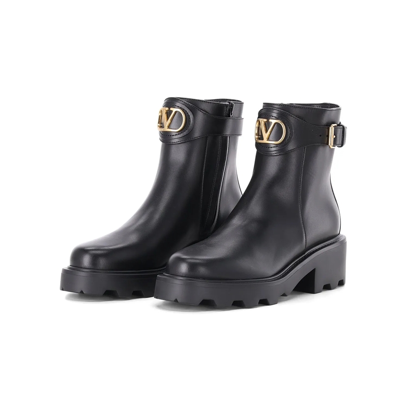 Valentino Garavani Stiefeletten Boots aus Leder schwarz