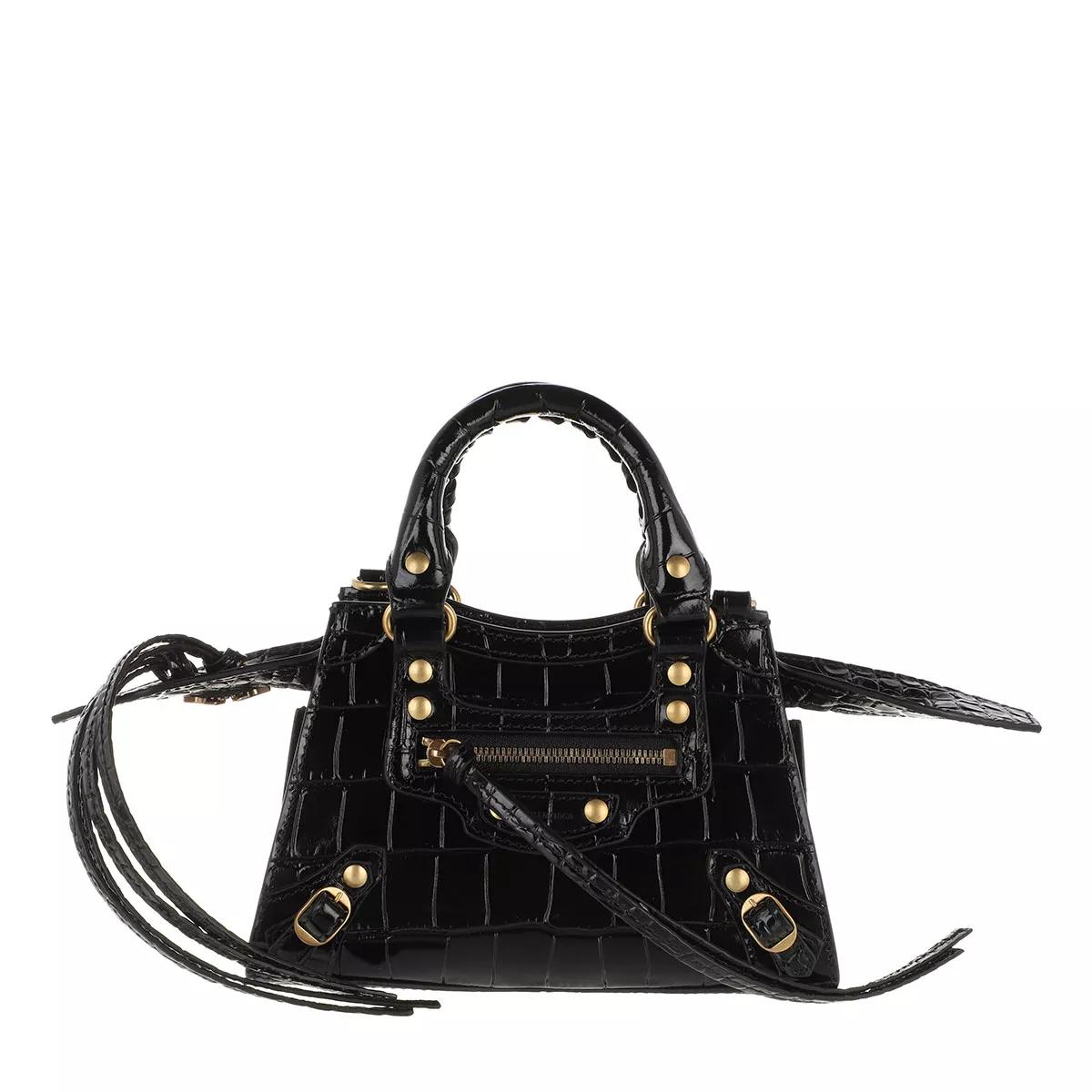 Balenciaga Tote - Neo Classic City Nano Bag Embossed Croc - Gr. unisize - in Schwarz - für Damen