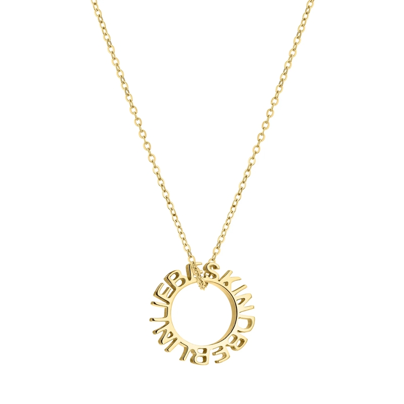 Liebeskind Berlin Mittellange Halskette Edelstahl 3D Lettering schwarz(Image 8)