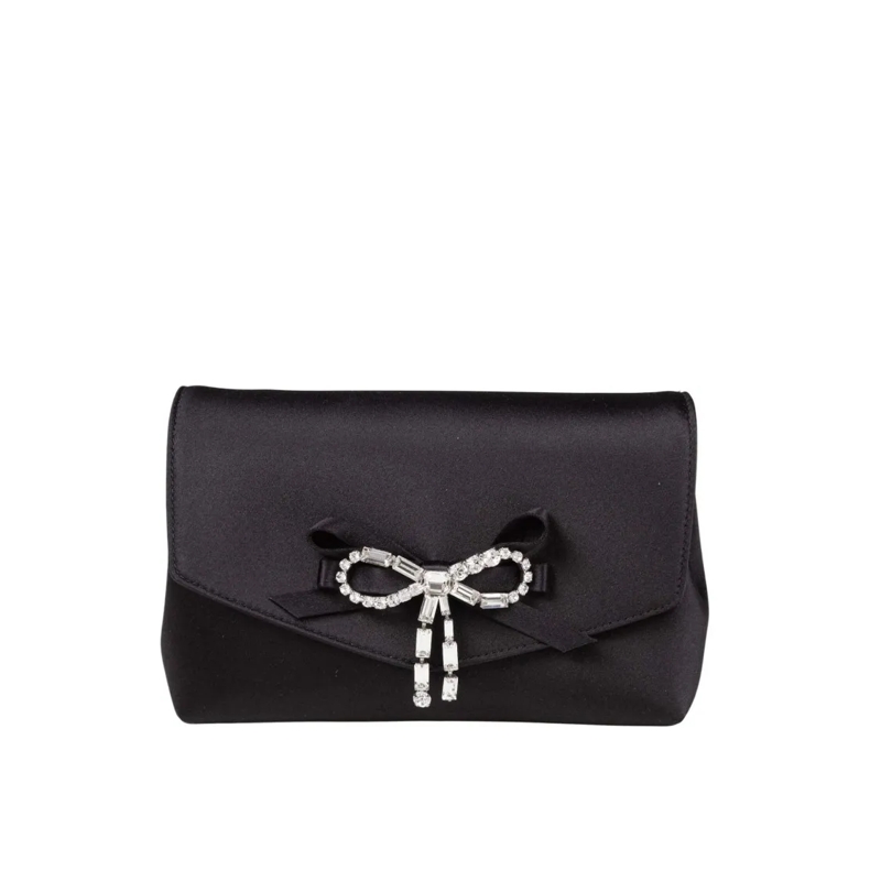 Jimmy Choo Sac à bandoulière Mini Soft Bow Bag In Black Satin Black