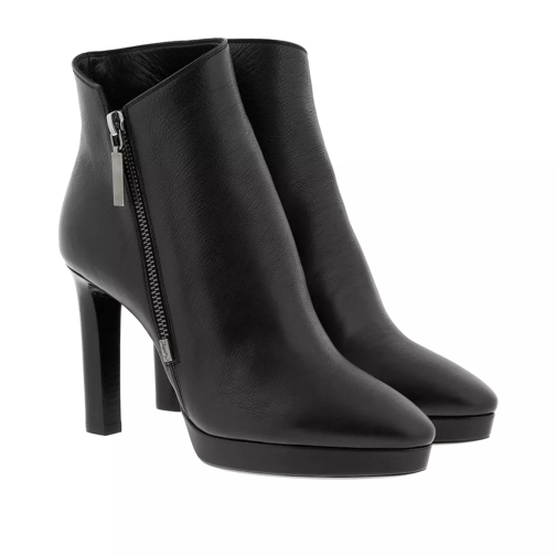 Saint Laurent Hall 90 Zip Leather Ankle Boots Black Ankle Boot