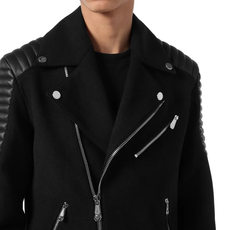 Philipp Plein Daunenjacke Biker-Jacke schwarz(Image 3)