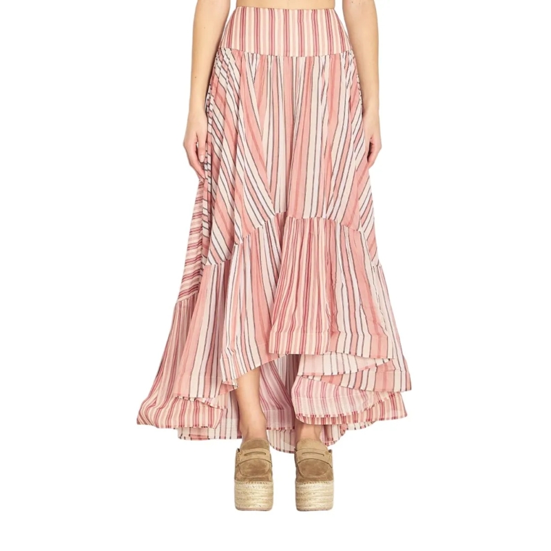 Zimmermann Minirok Hem Flared Skirt With Layered Design Pink