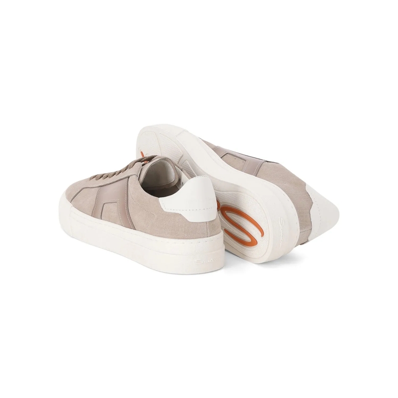 Santoni Schnürschuhe Sneaker aus Leder beige(Image 3)