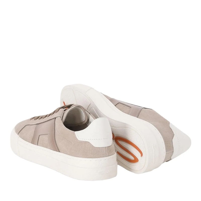 Santoni Schnürschuhe Sneaker aus Leder beige(Image 3)