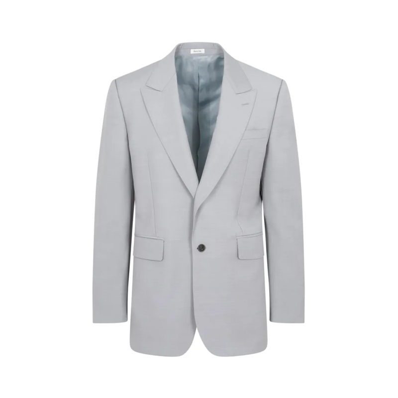 Alexander McQueen Blazer Grey Wool And Mohair Jacket Grey