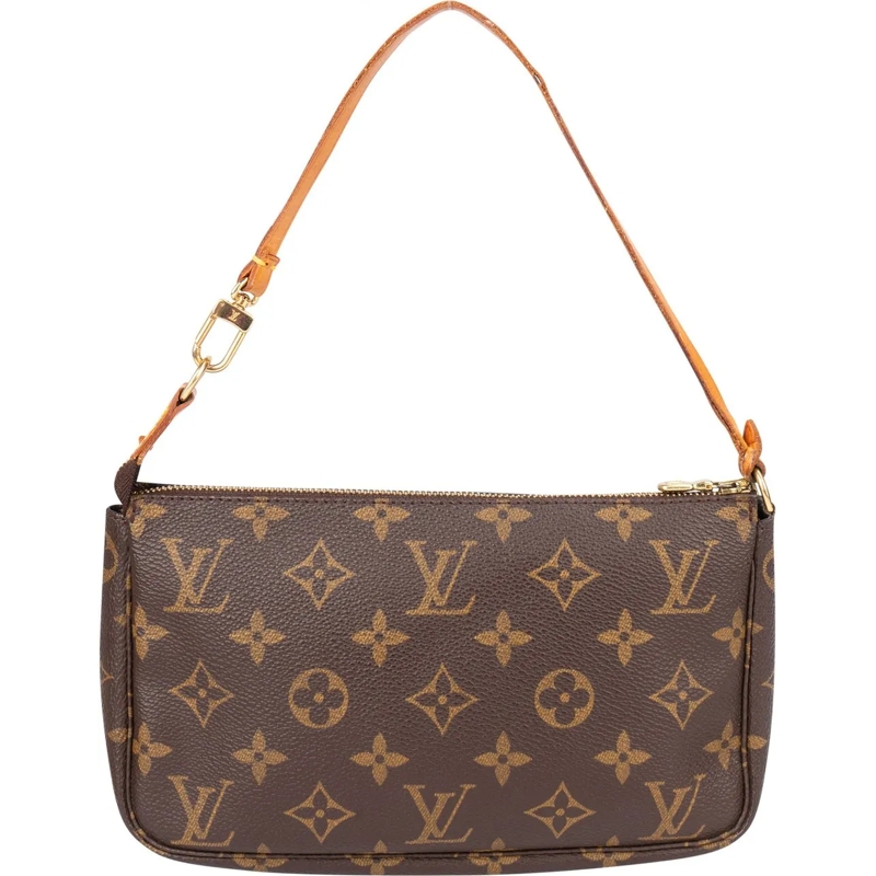 Louis Vuitton Schultertasche Louis Vuitton Canvas Monogram Pochette Accessoire  braun