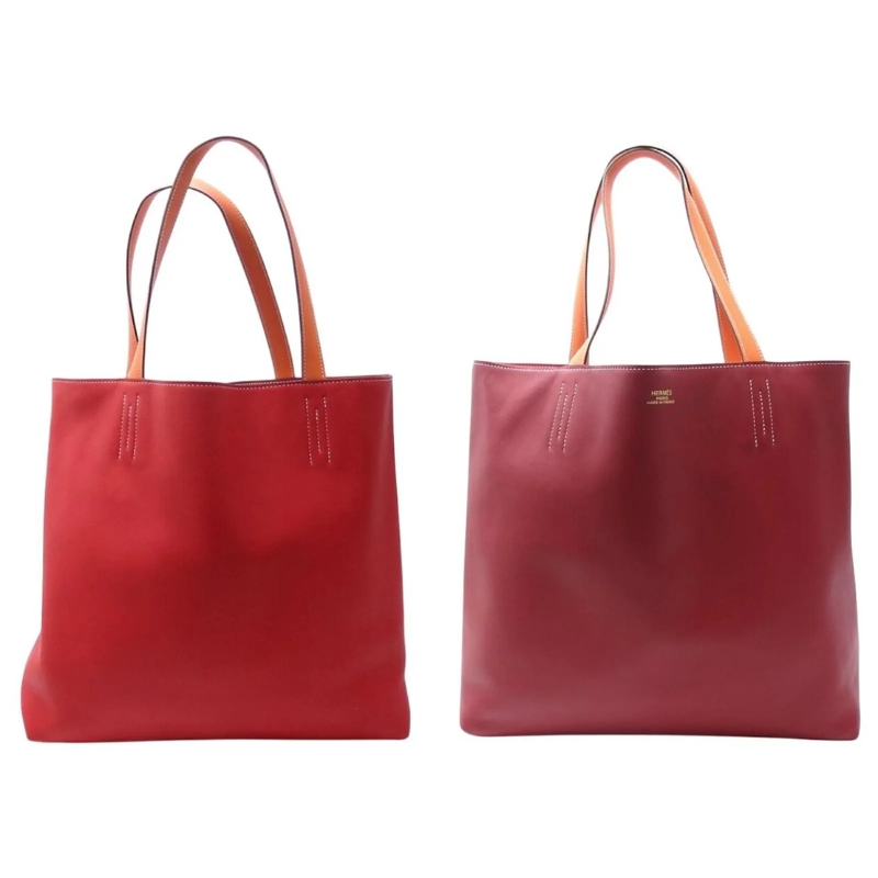 Hermès Tote NEUE HERMES DOUBLE SENS 36 ROT H ZIEGELLEDER TOTE  rot