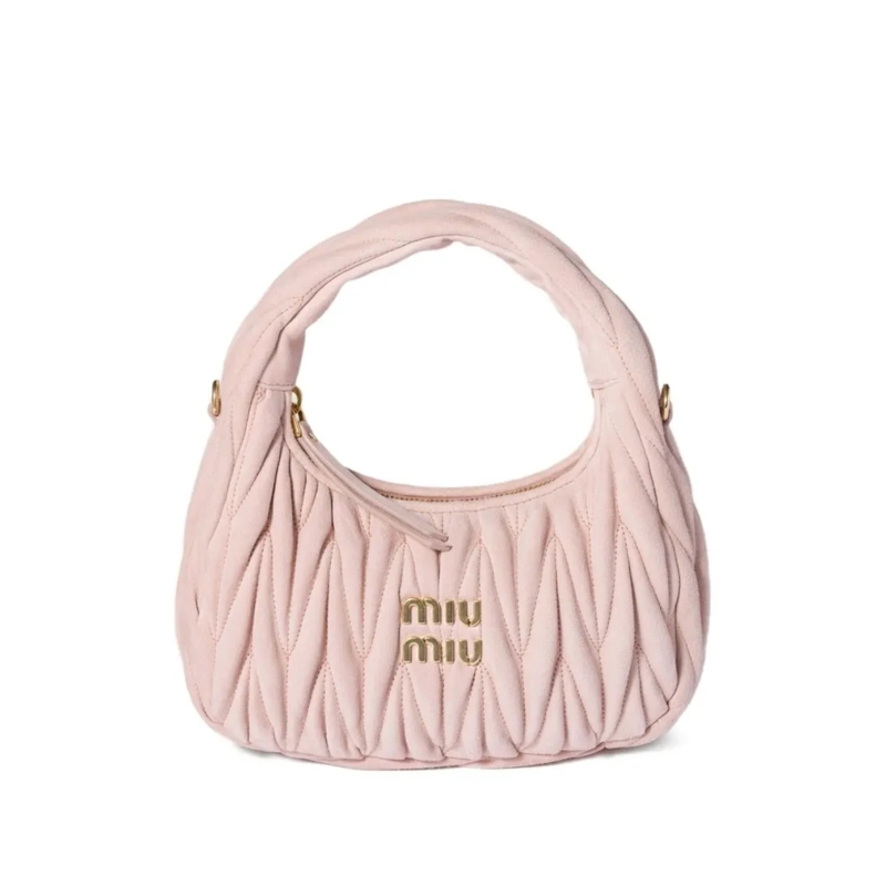 Miu Miu Schultertasche Quilted Lamb Leather Handbag With Padded Handle Pink