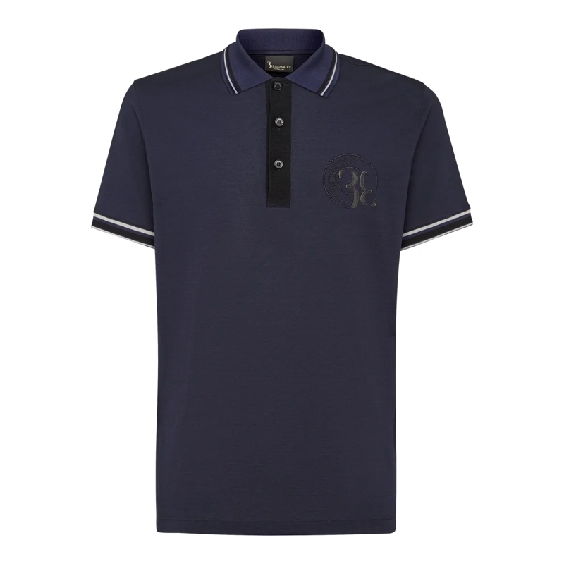 BILLIONAIRE Top Poloshirt Double B dunkel-blau