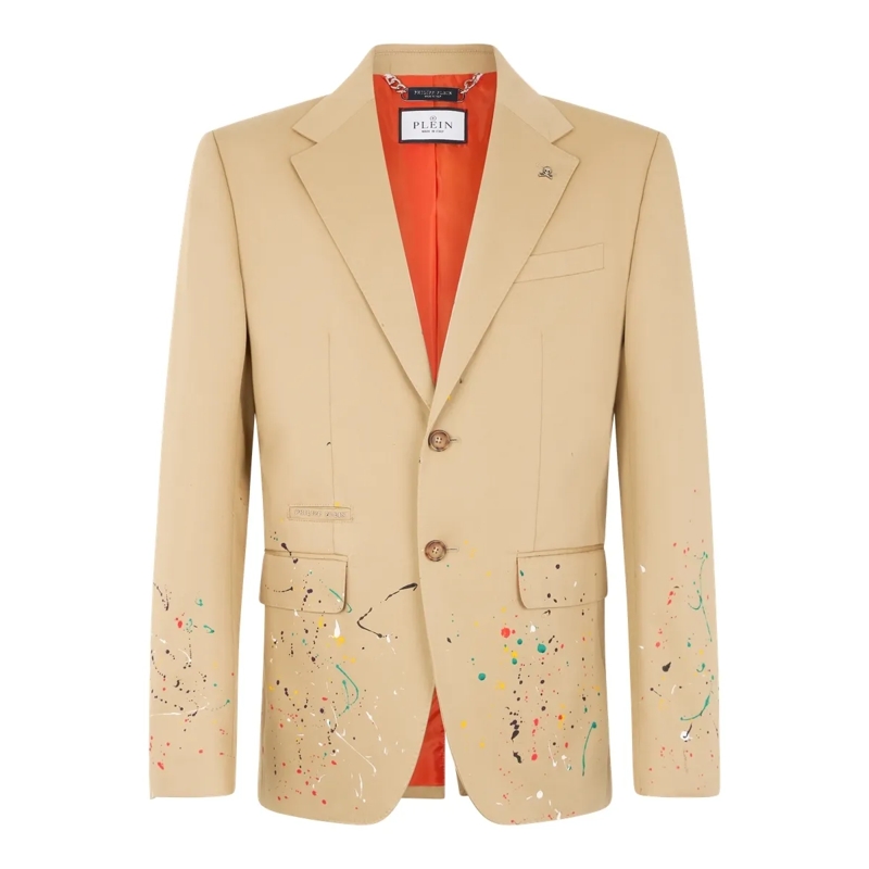 Philipp Plein Blazer Blazer Gigolo Fit Paint Splash Painted beige