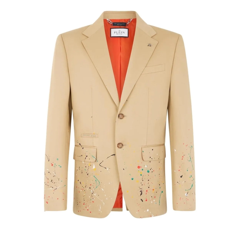 Philipp Plein Blazer Blazer Gigolo Fit Paint Splash Painted beige