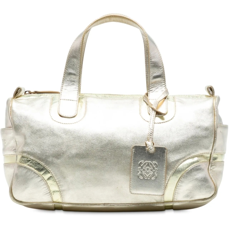 Loewe Fourre-tout Metallic Leather Handbag gold