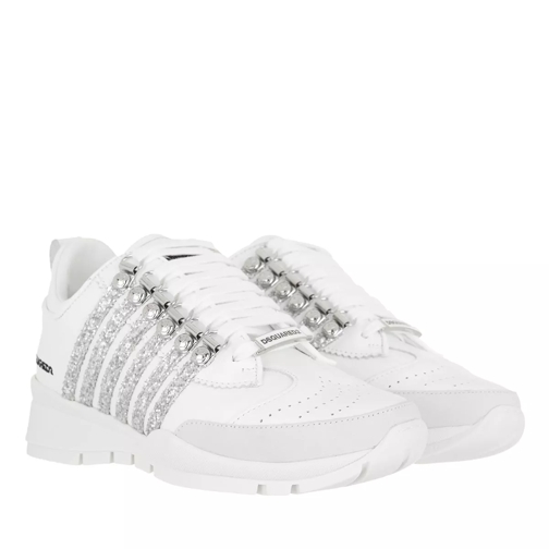 Dsquared2 Side Stripe Sneakers White/Silver Low-Top Sneaker