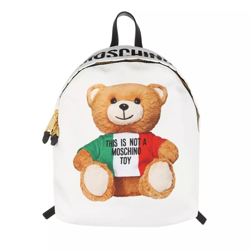 Moschino Nylon Backpack Teddy White Backpack