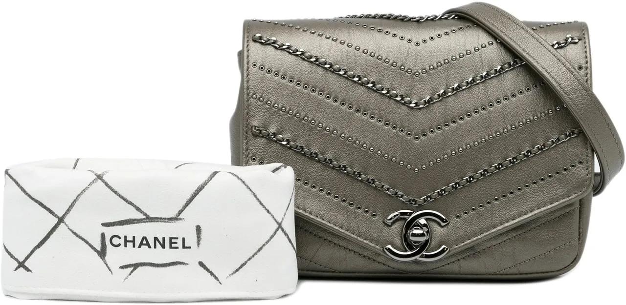 Thumbnail - Chanel Hobo Bags - Small Chevron Data Center Envelope Flap Bag - Gr. unisize - in Gold - für Damen