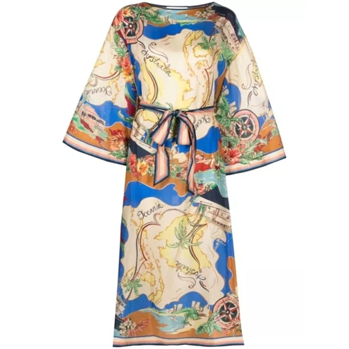 Zimmermann Alight Flared Silk Midi Dress Multicolor 
