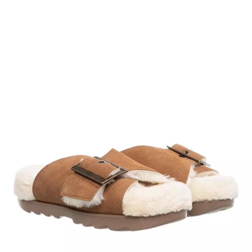 UGG W Outslide Buckle Chestnut Suede Claquette