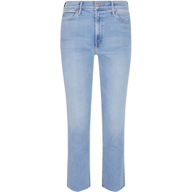 Mother Jeans skinny Mid Rise Dazzler Ankle Fray Jeans Blue blau