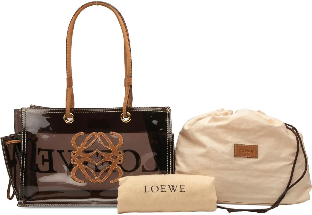 Thumbnail - Loewe Shopper - PVC and Leather Anagram Tote - Gr. unisize - in Braun - für Damen