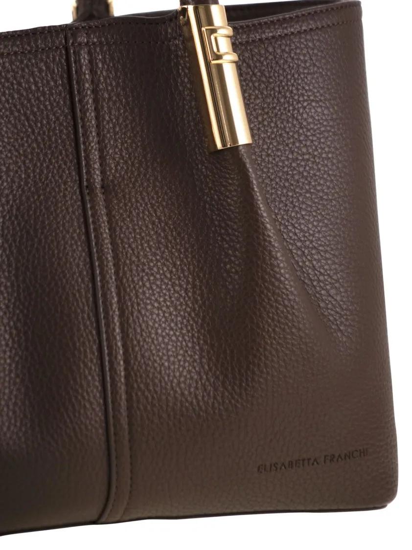 Thumbnail - Elisabetta Franchi Shopper & Totes - Medium Tote Bag With Logo Details - Gr. unisize - in Schwarz - für Damen