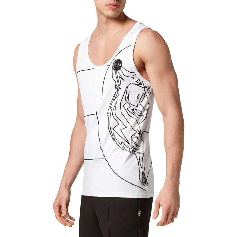 Plein Sport Top Tanktop Tiger weiss
