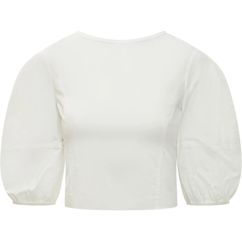 Pinko Bluse Blusa con Maniche a Sbuffo e Polsini Elastici weiß